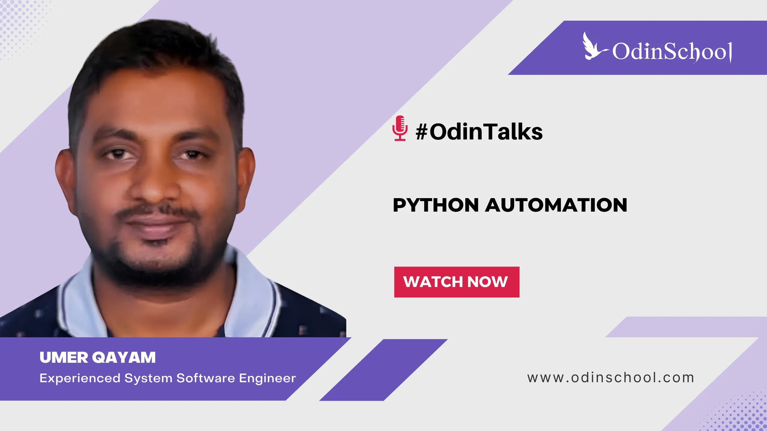 Portrait of Rajesh Gaurav, Professor of Practice, promoting OdinTalks on application of data science in marketing with a watch now button.