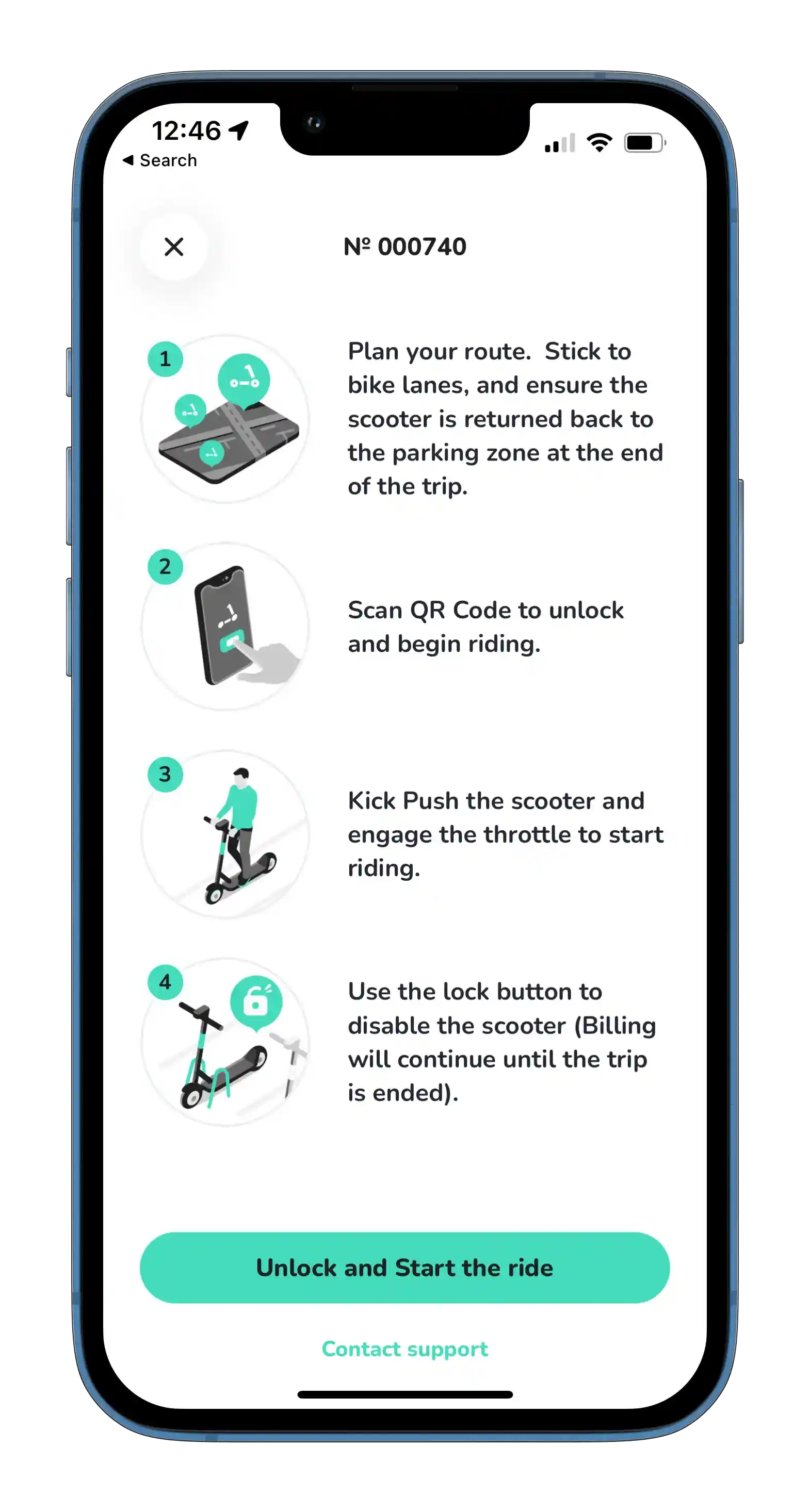 Start Ride Instructions