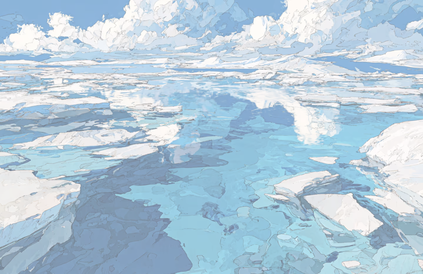 arctic background showing environmental impact