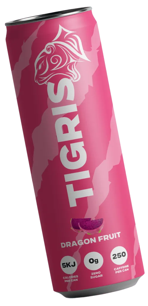 A pink can of Dragon fruit juice.
