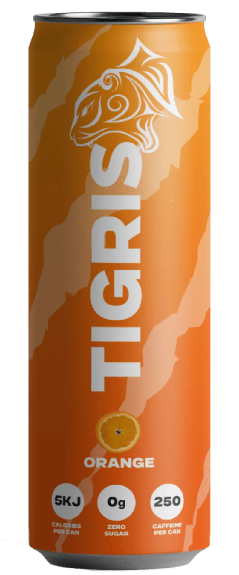 A can of orange tigris juice.