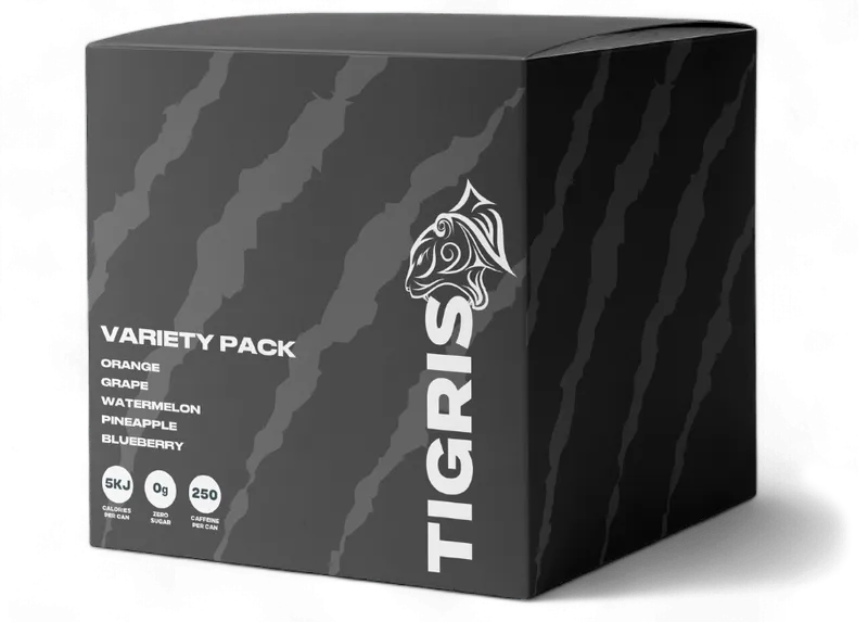A box of Tigeris variety pack of fruit.