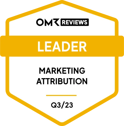 OMR Reviews Leader badge for Marketing Attribution Q3 2023