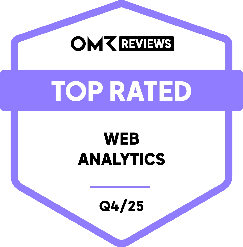 OMR Reviews Top Rated badge for Web Analytics in Q4 2025.