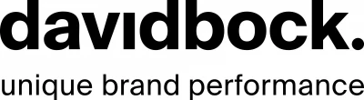 Logo von davidbock mit dem Slogan unique brand performance.