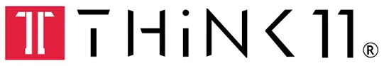 Logo des Unternehmens Think11 mit roten und schwarzen Buchstaben.