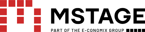 Logo von MSTAGE, Teil der E-CONOMIX Gruppe.