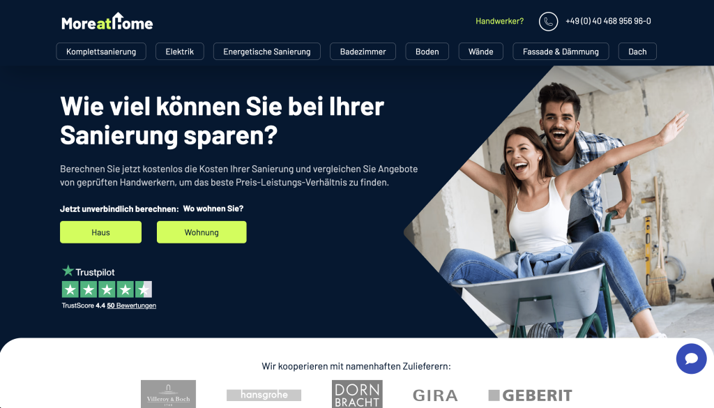 MoreAtHome Website Vorschau