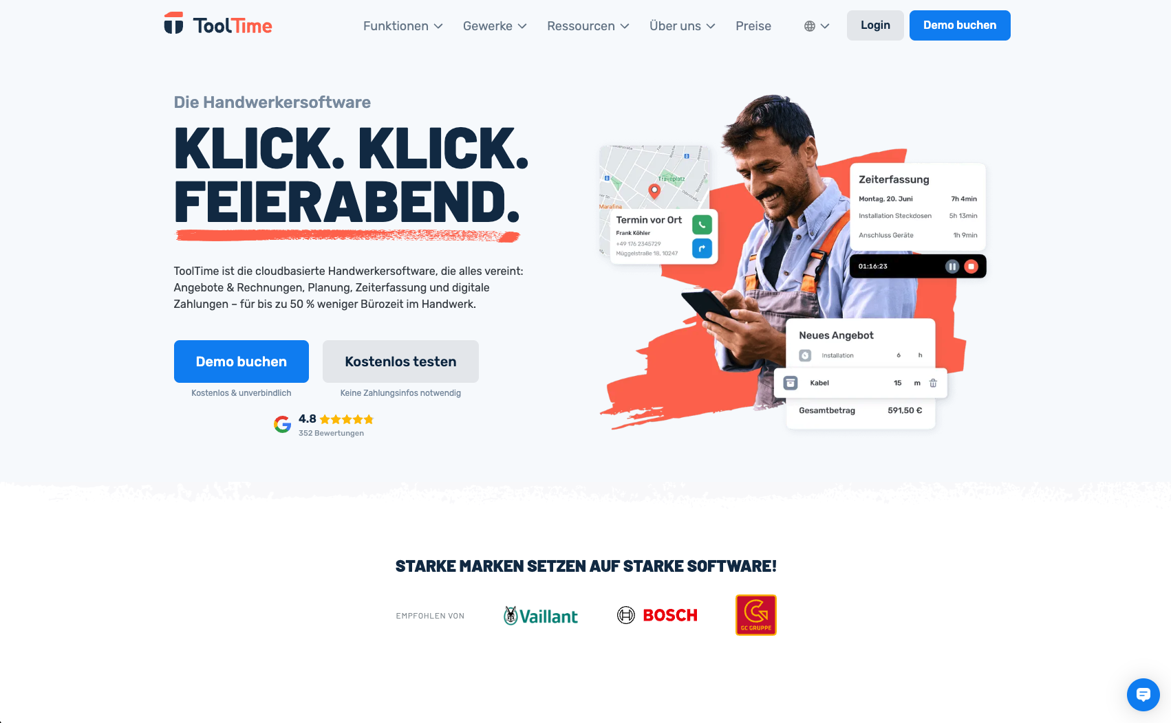 ToolTime Website Vorschau