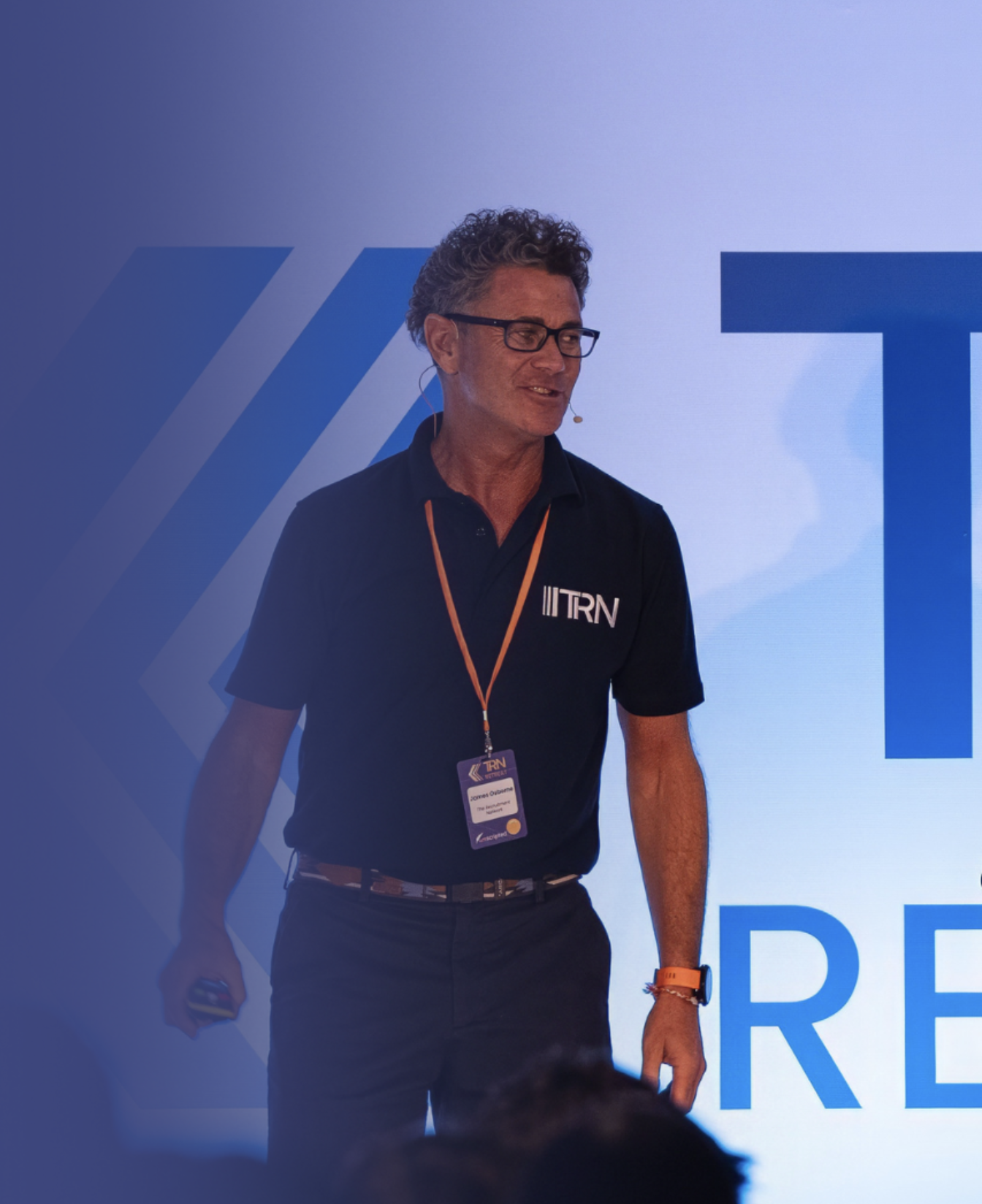 image of author speaking at an event