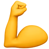 Emoji eines angewinkelten, muskulösen Arms mit geballter Faust.