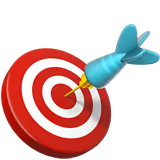 Blauer Pfeil trifft genau auf das rote und weiße Zielscheibenmuster.