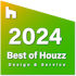 2024 Best of Houzz badge for Best of Service with green and black gradient background.