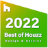 Best of Houzz Service 2022 award badge in green with letter h logo.
