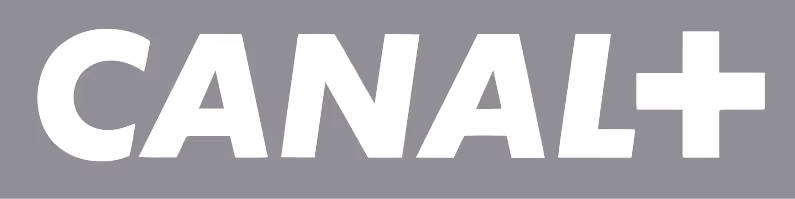 CANAL+ logo in bold white letters on a gray background.