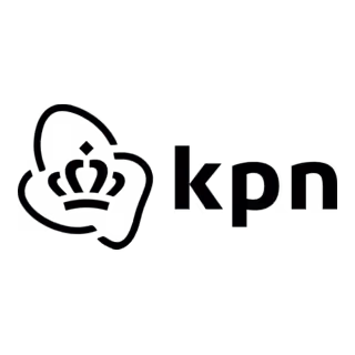 KPN logo featuring a stylized crown inside a rounded triangular shape to the left of the lowercase letters kpn.