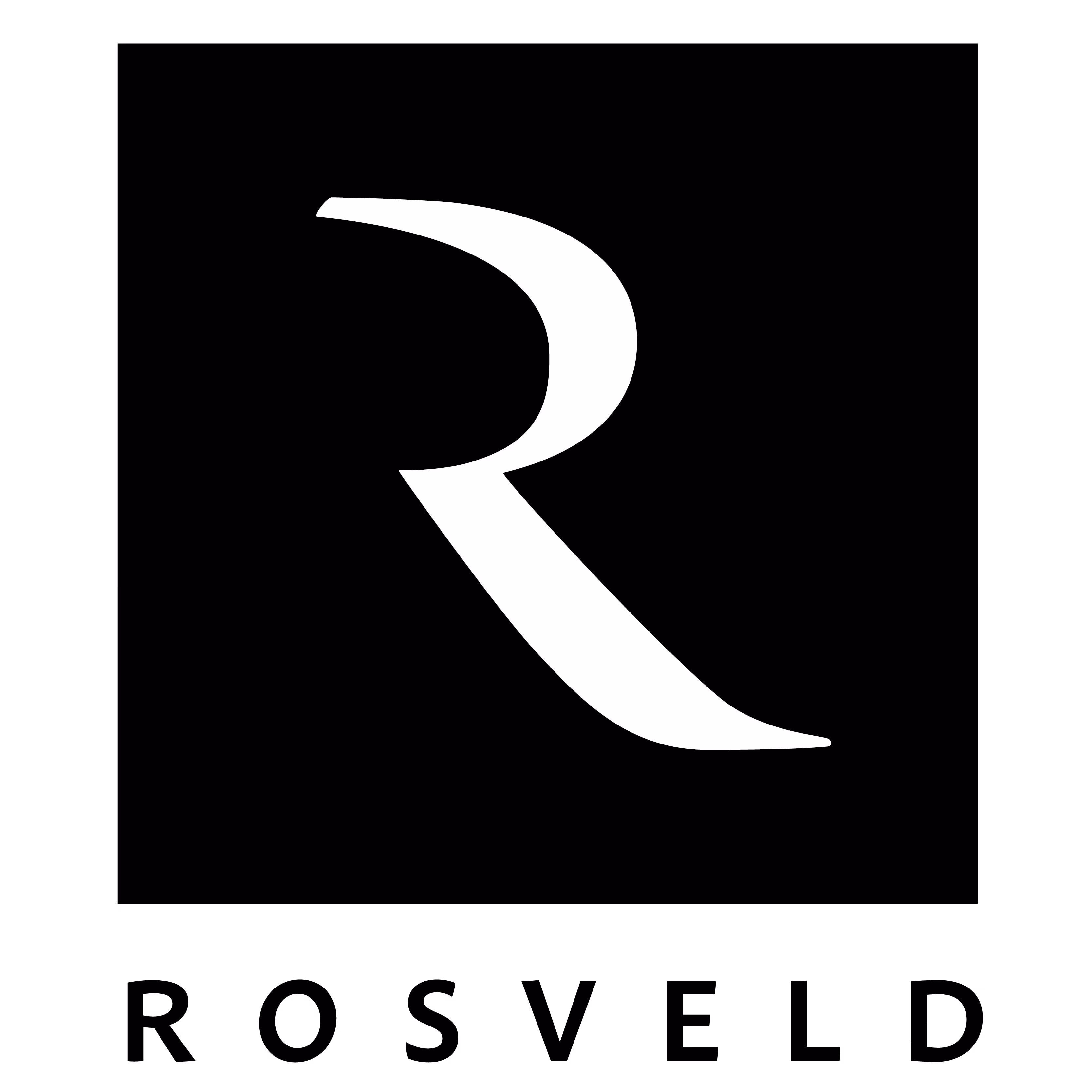 White stylized letter R in a black square above the text 'ROSVELD'.