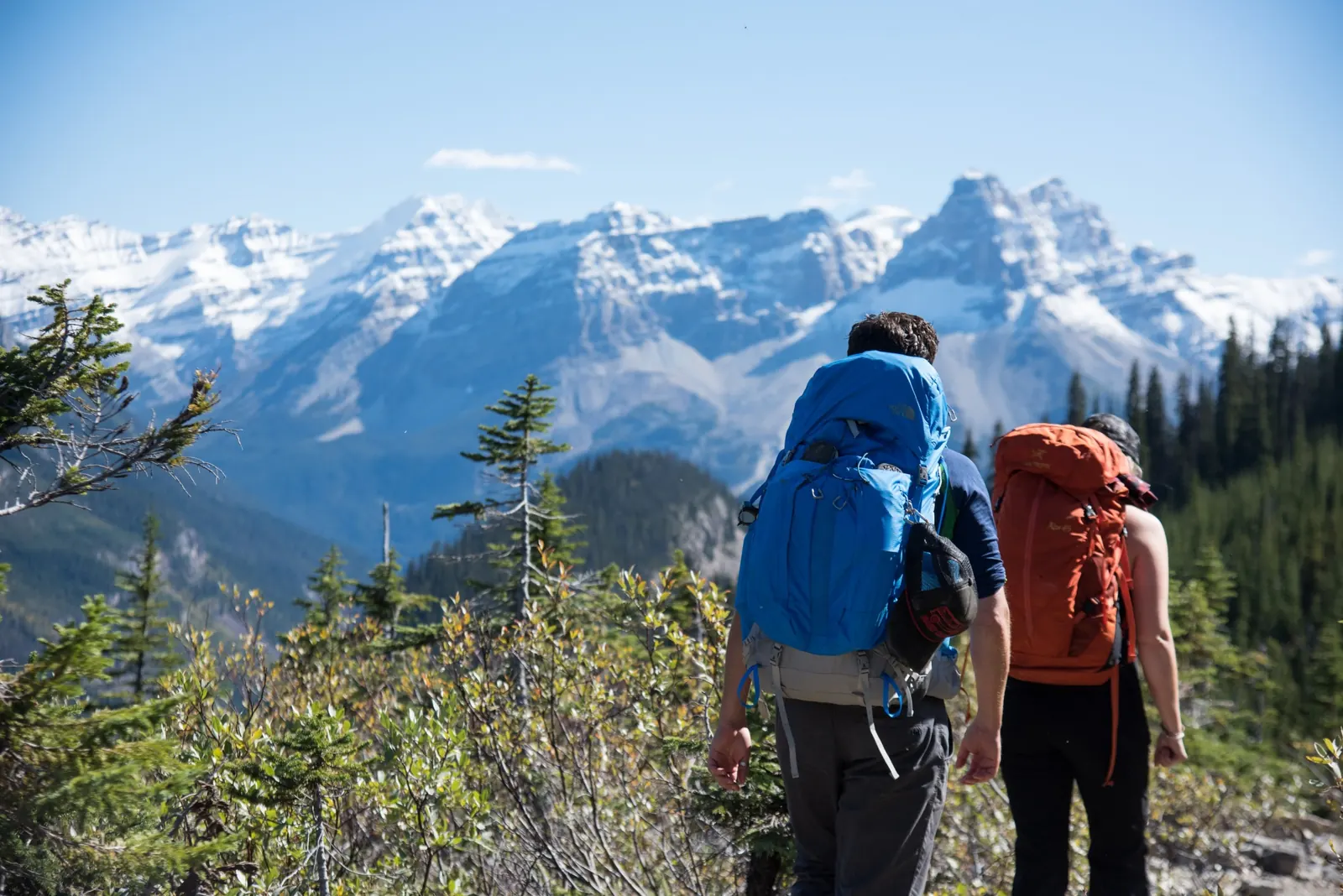 Hiking landscape in Yoho National Park