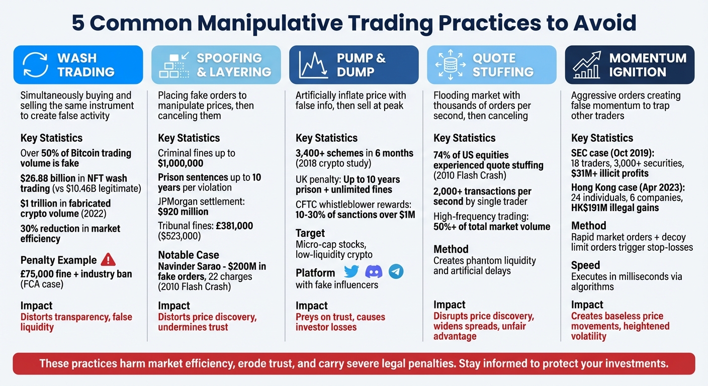 5 Manipulative Trading Practices: Tactics, Penalties, and Impact