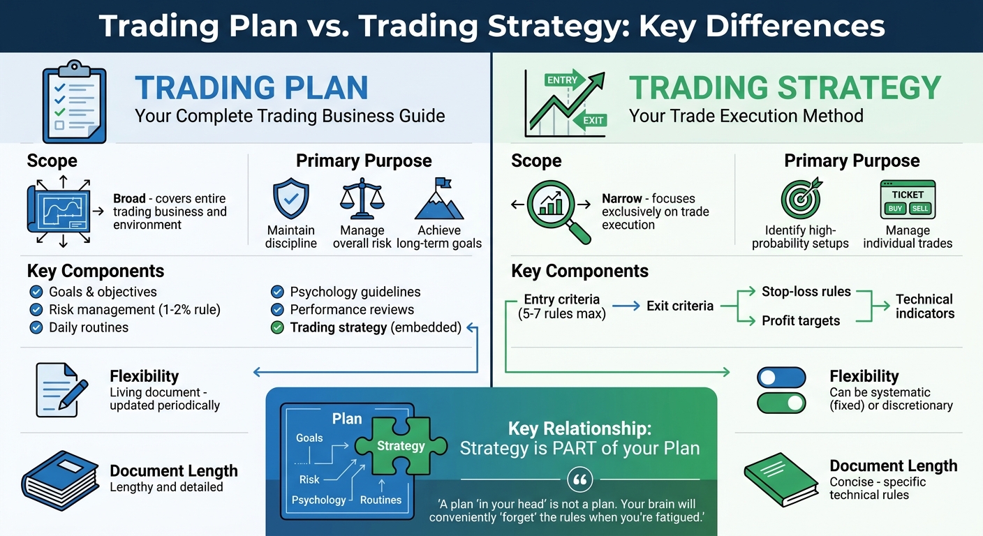 Trading Plan vs Trading Strategy: Key Differences Comparison