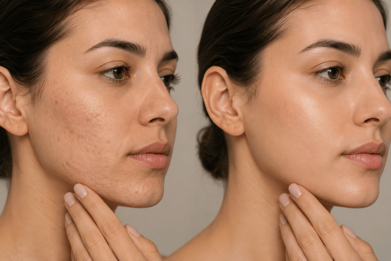 PRF vs PRP acne scar treatment comparison showing improved skin texture and collagen regeneration in Gilbert, Arizona