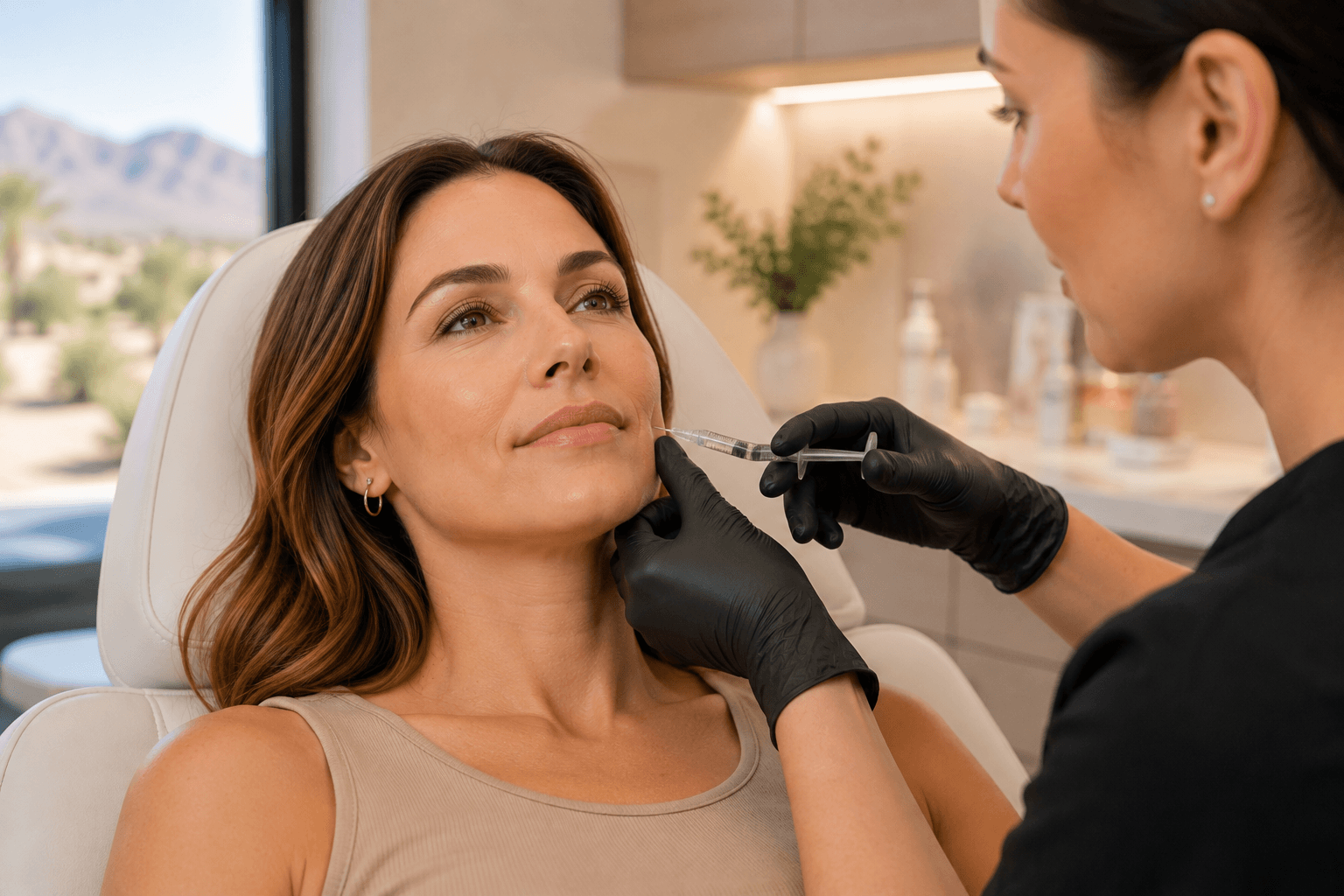Provider discussing what Sculptra is with a patient during a consultation at SkinRitual Medspa in Gilbert, Arizona