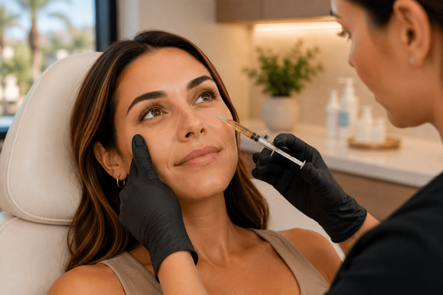 Provider preparing a PRF treatment for under-eye hollows at SkinRitual Medspa in Gilbert, Arizona