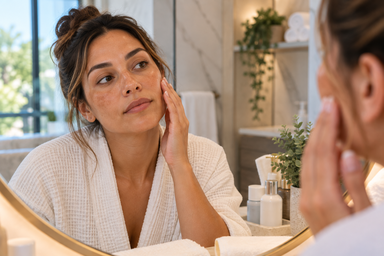 Esthetician applying a chemical peel to treat melasma and uneven texture at SkinRitual Medspa in Gilbert, Arizona