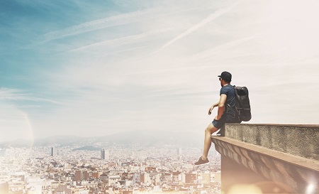 Solo Traveller On Roof