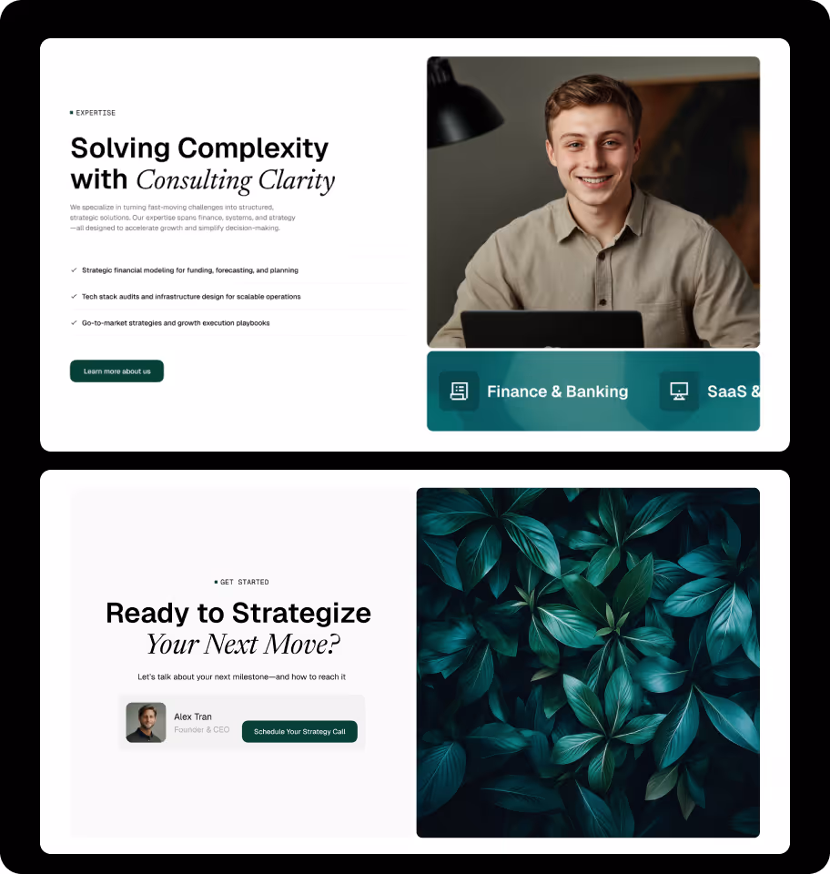 Consulting firm template sections overview