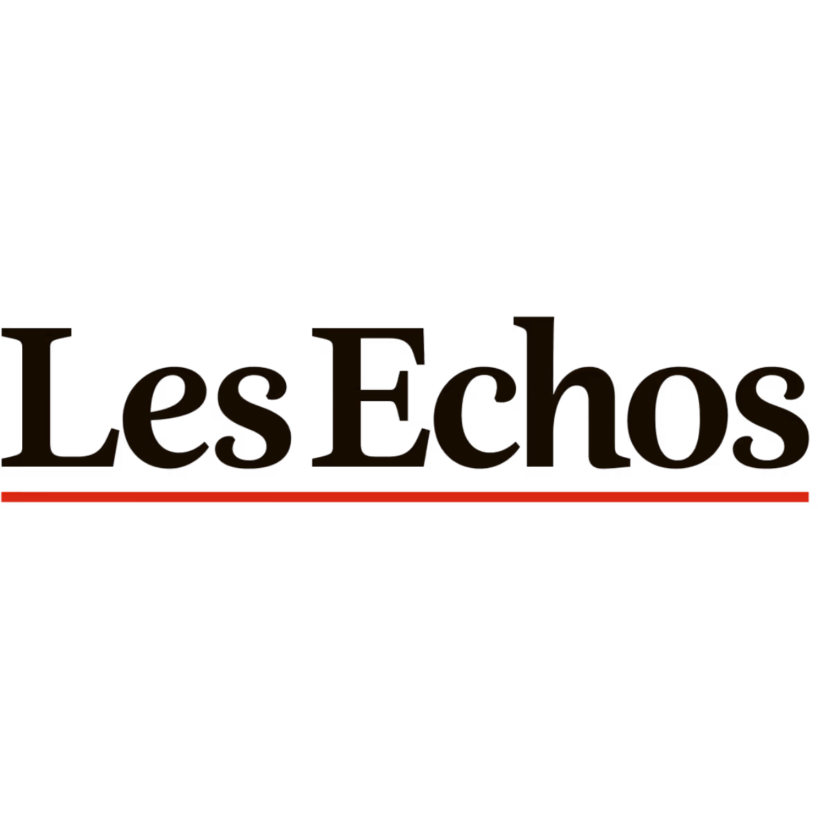 Logo du journal français Les Echos avec une ligne rouge en dessous.