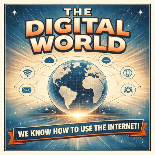 Digital-themed image with the text “Who Built the Digital World We Live In?” featuring interconnected networks and modern communication technologies.