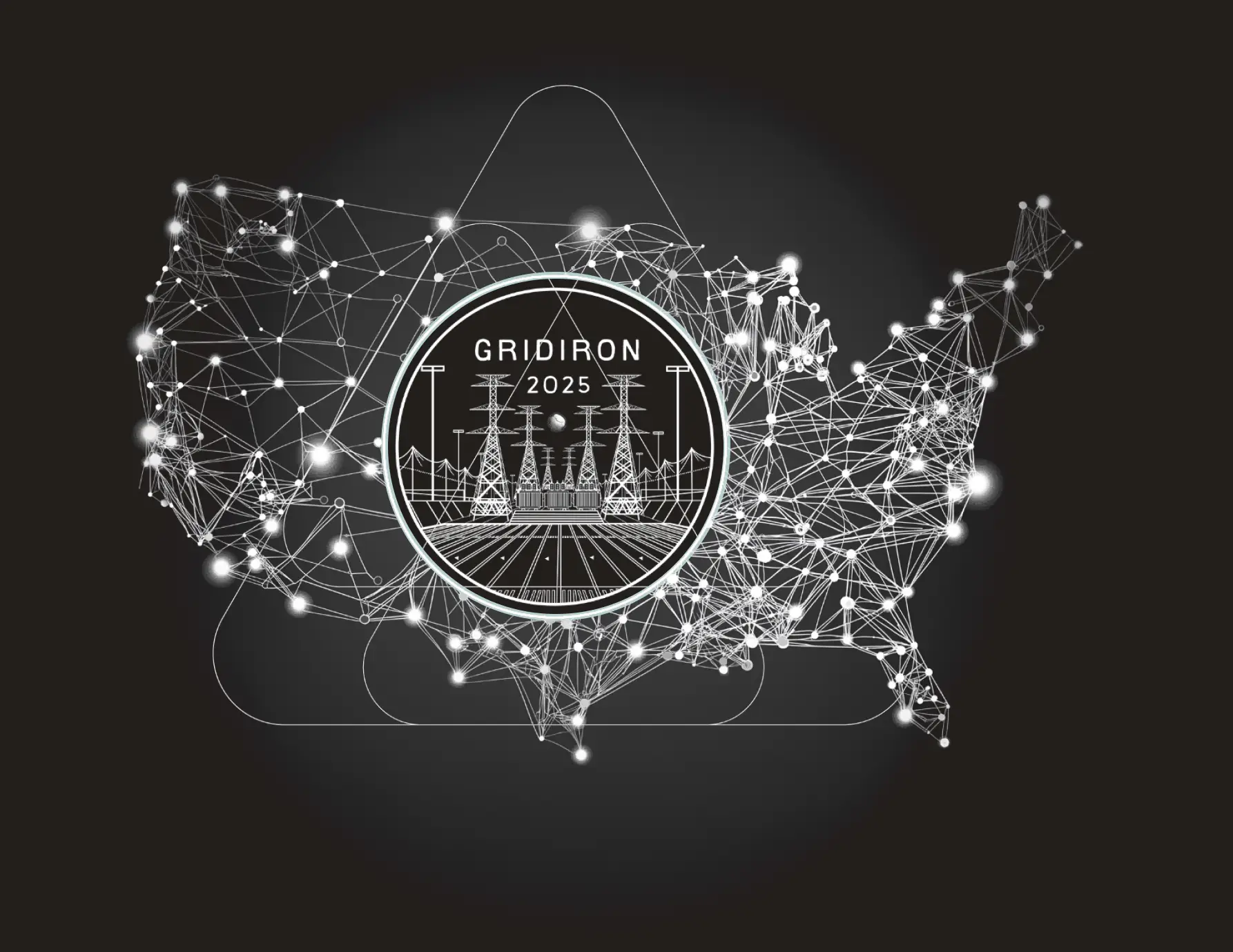 A Map of United States of America with the trucurrent and Gridiron 2025 Logo on top