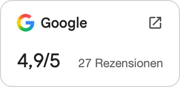 Google-Bewertung von 4,8 bei 21 Rezensionen.