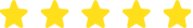 Five evenly spaced white stars in a horizontal row on a yellow background.