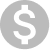 Black dollar sign symbol on a transparent background.