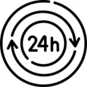 Number 24 in a circle with with an arrow at the beginning and end