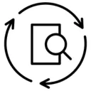 A magnifying glass over a sheet of paper