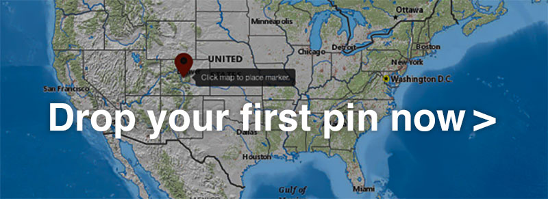 Linked iImage of Water Drop Interface asking you to drop your first pin