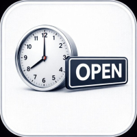 Icon of a calendar showing a clock and the text 'Opening times'.