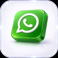 3D green square WhatsApp logo with white phone icon inside a speech bubble on a light background.