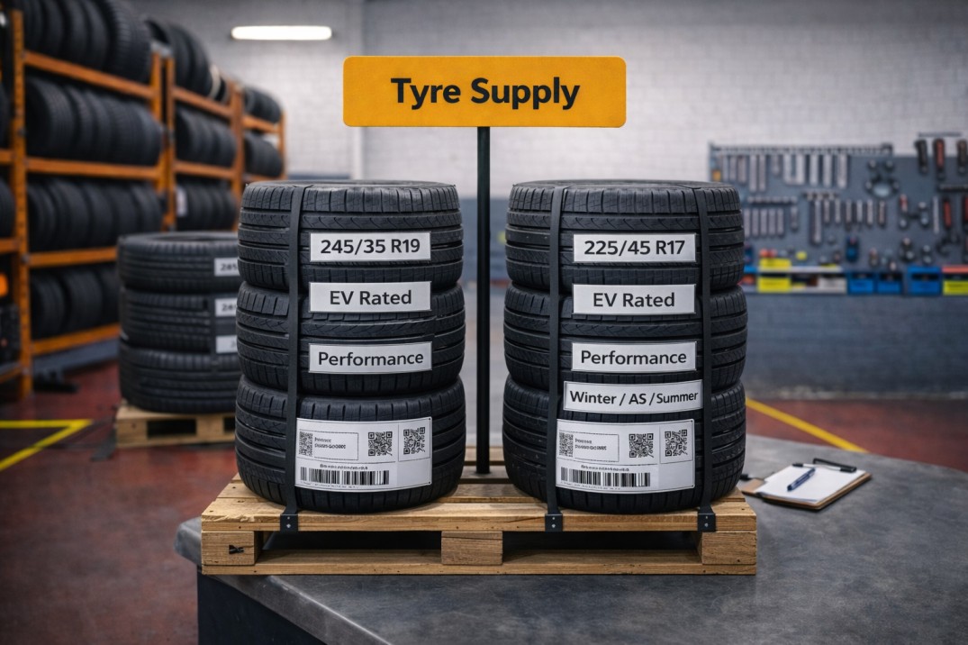 Mechanic wearing black gloves holding a diagnostic camera showing a close-up of a car engine part, with a laptop displaying vehicle diagnostics in the background.