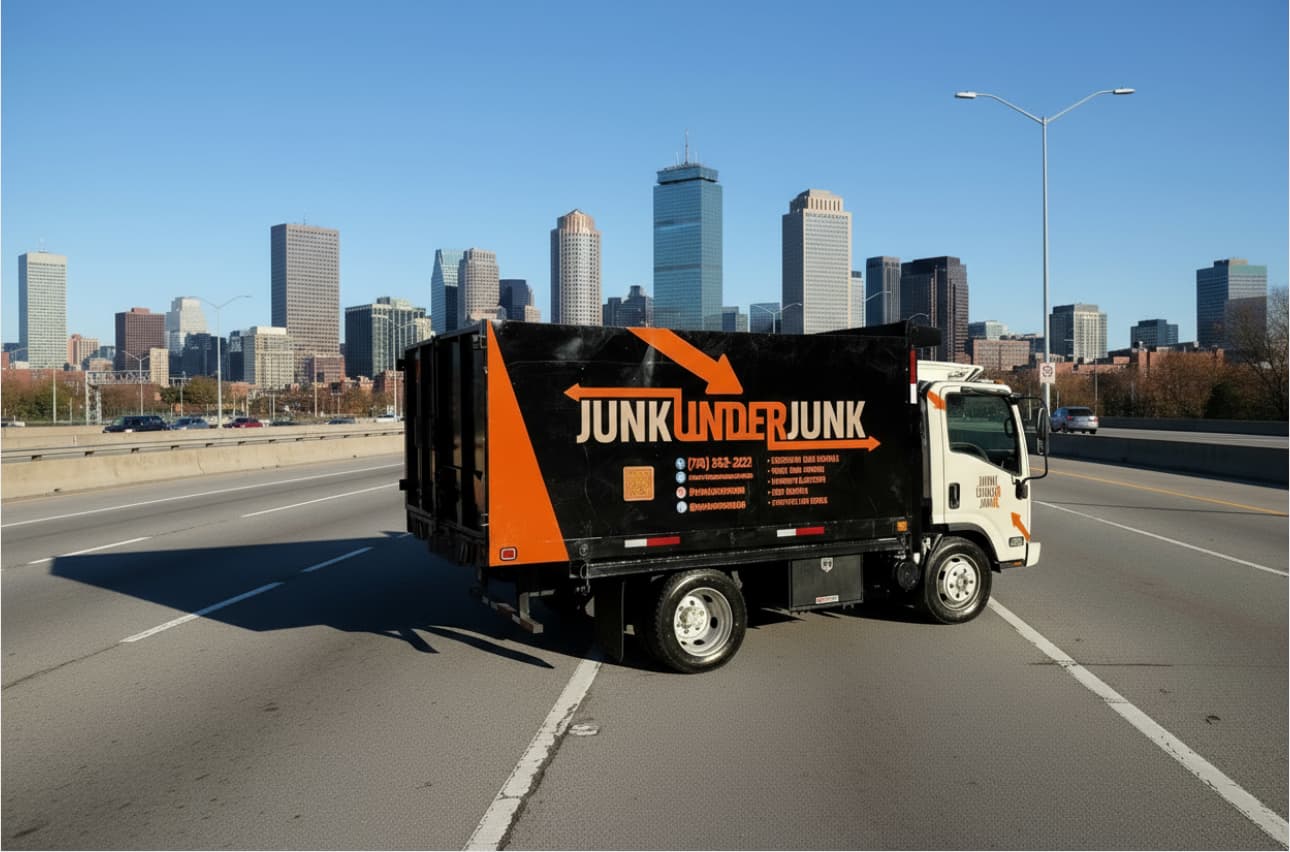 Local junk removal service in Newton MA hauling away furniture and household debris