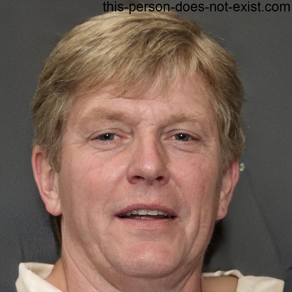 Middle-aged man with blond hair looking slightly surprised or confused