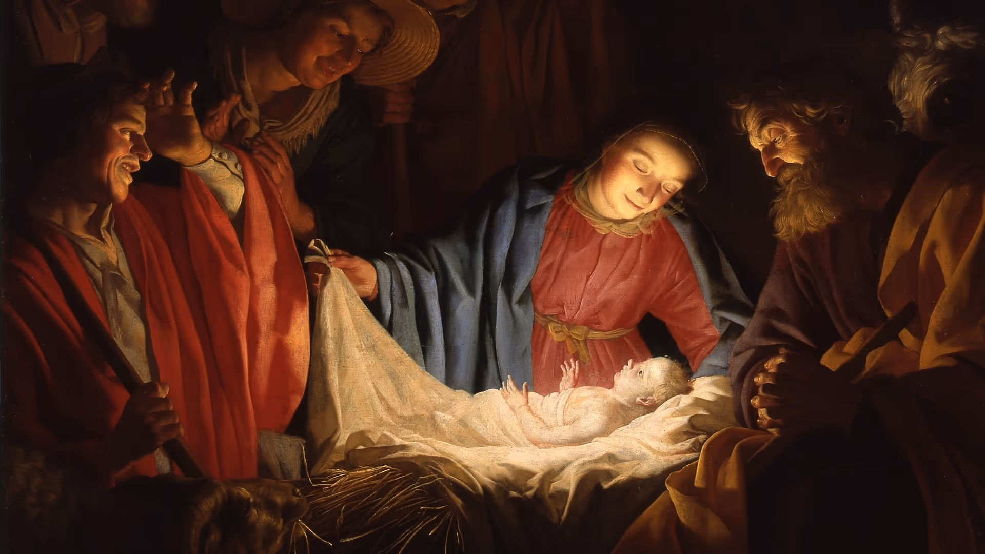 Classical painting of the Nativity for visio divina prayer