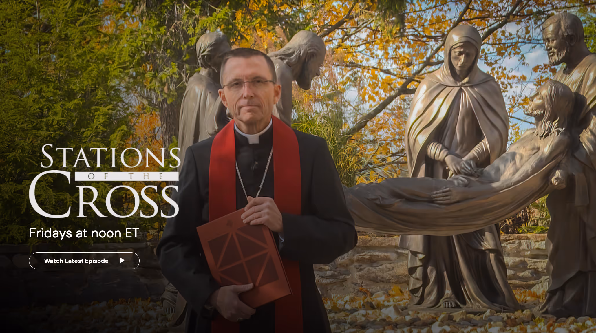 Stations of the Cross, Bishop Reed in front of a Station