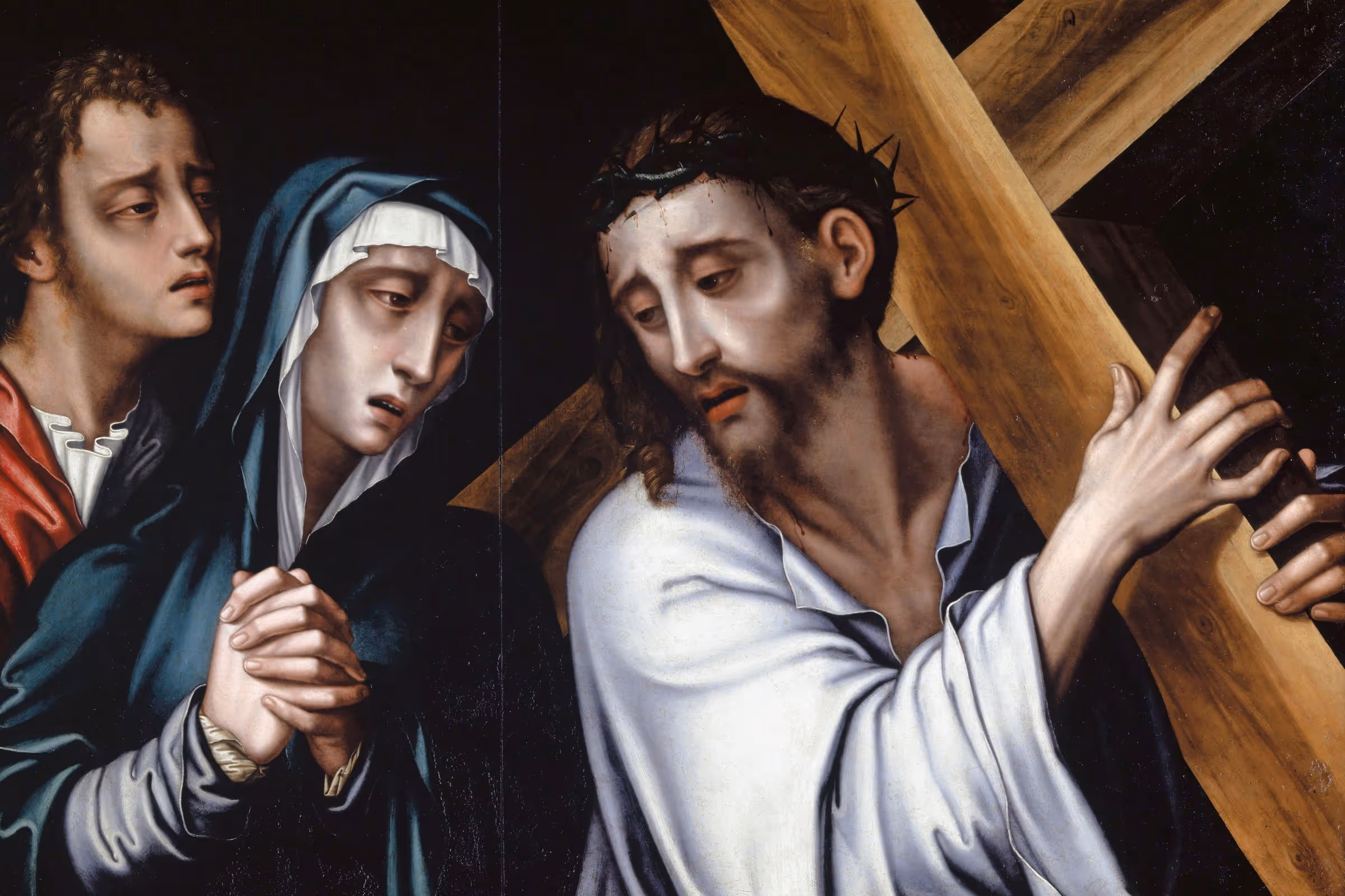Christ Carrying the Cross with the Virgin and Saint John by Luis de Morales, circa 1570