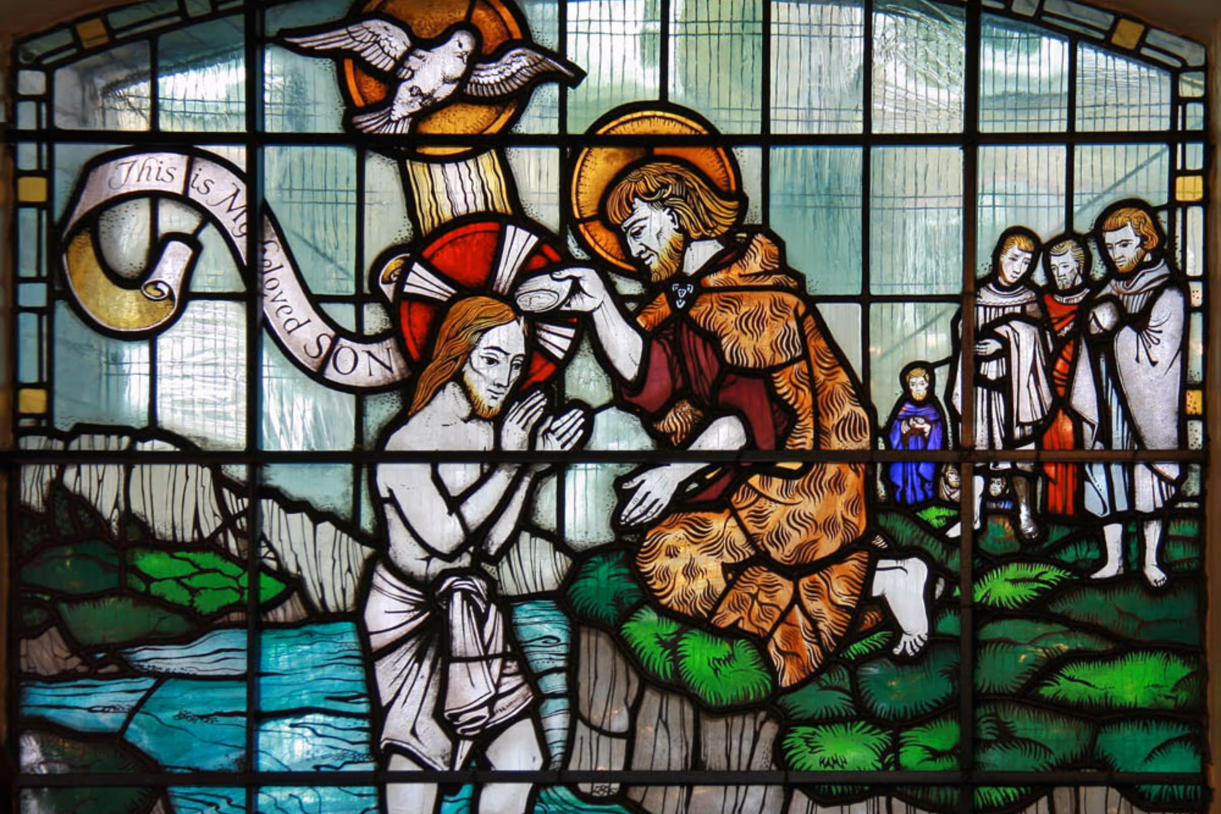 Stained glass window at St. John’s Hoxton, photographed by John Salmon