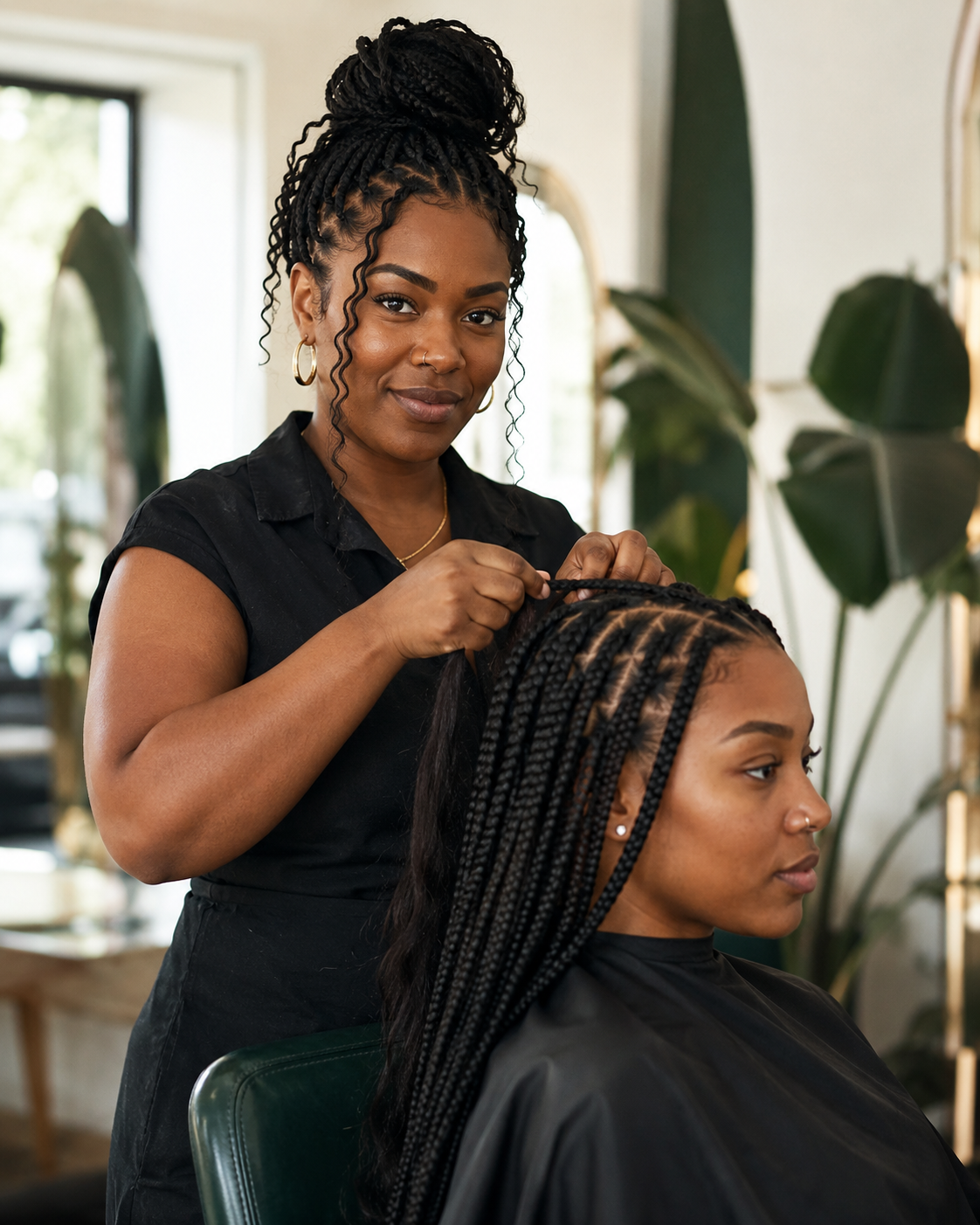 Braider mid-install on a client
