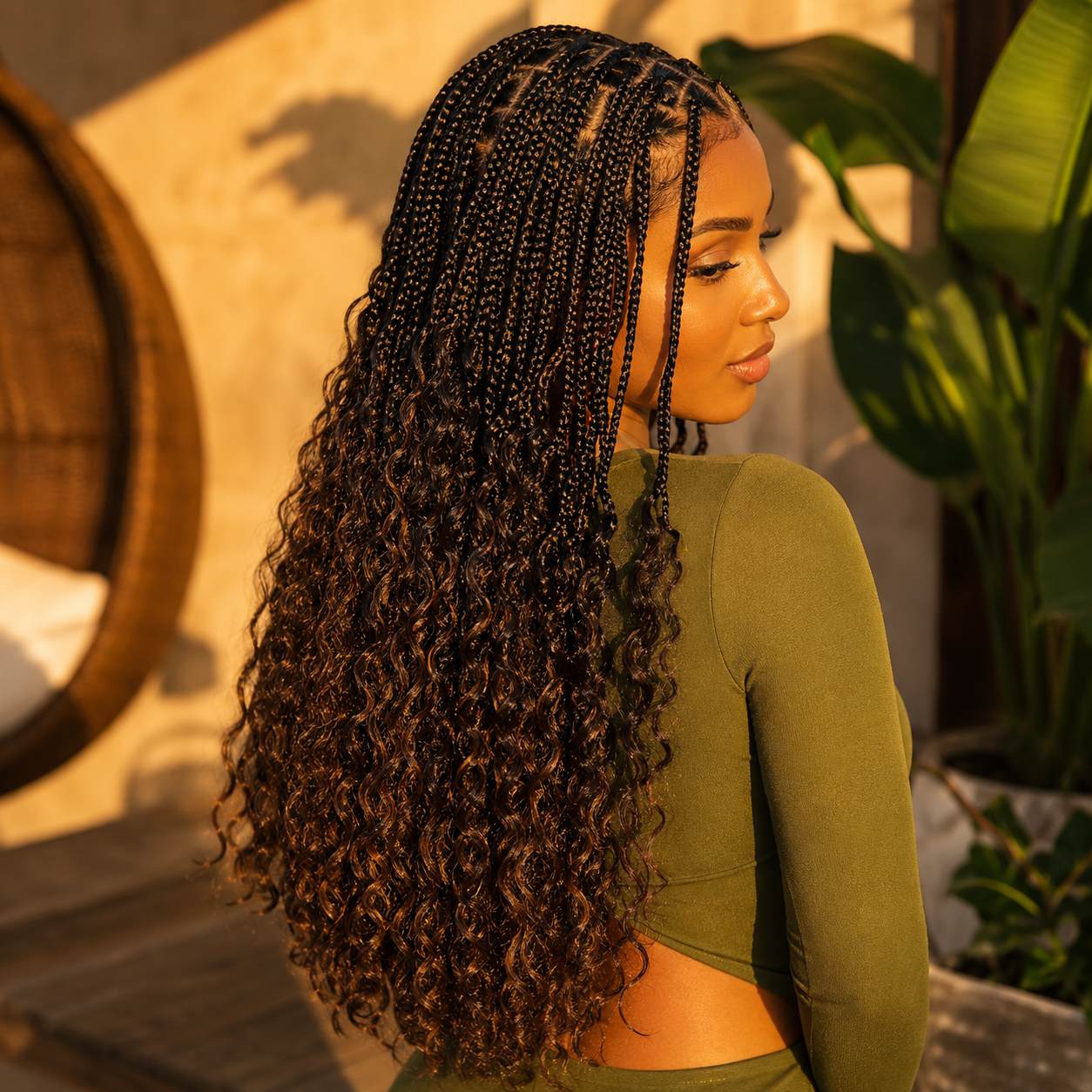 Boho braids, back view